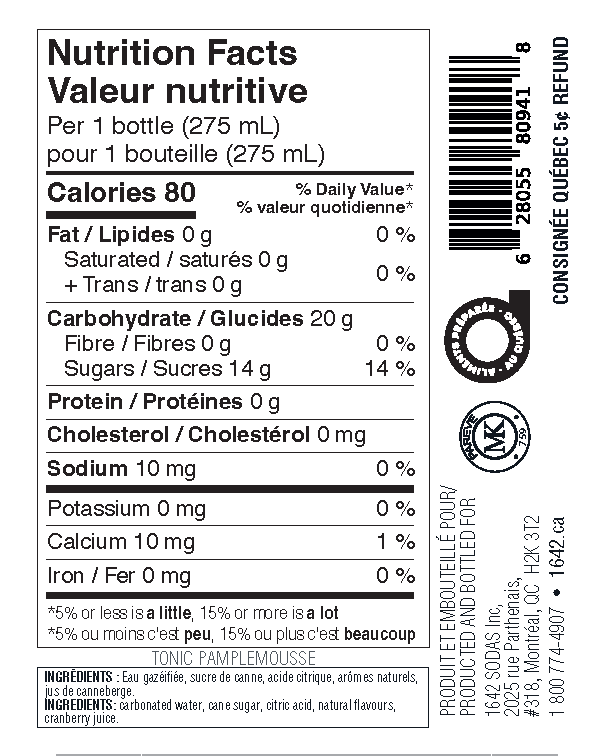 Tonic Pamplemousse Rose - 275 mL