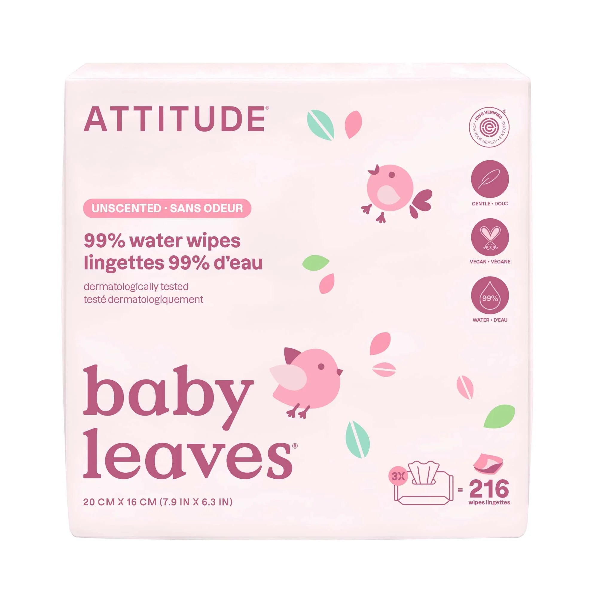 Lingettes bébé - 216 Lingettes