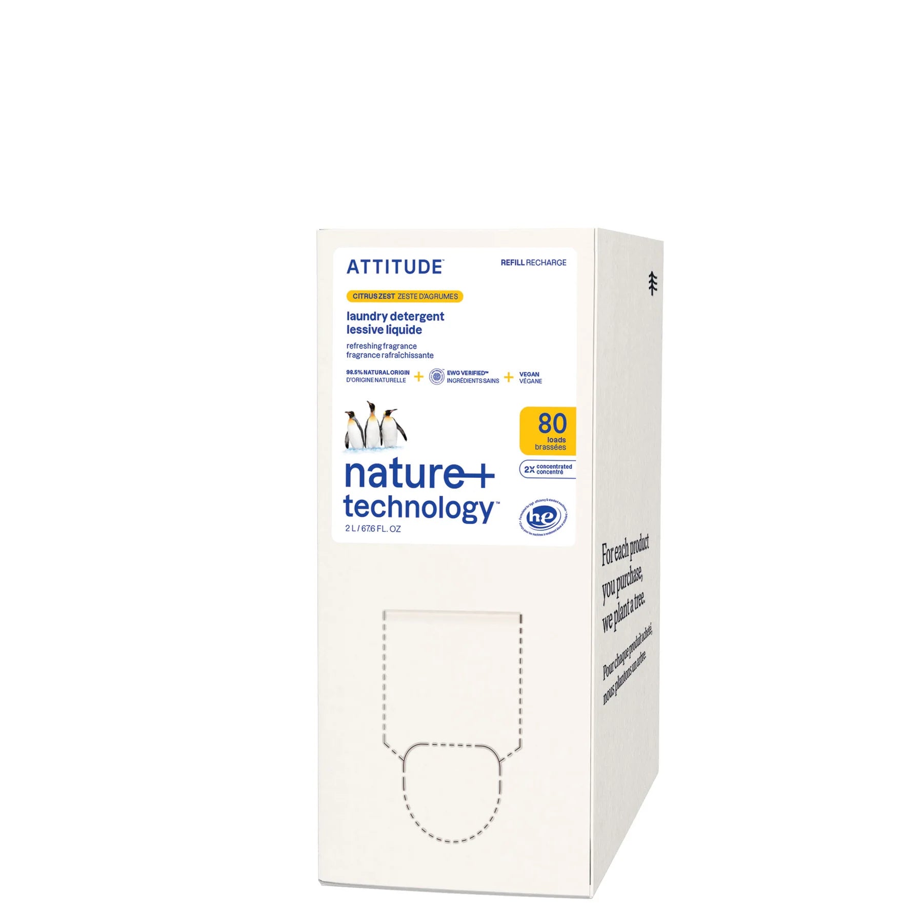 Détergent à lessive - Zeste d'agrumes - Éco-Recharge - 80 brassées