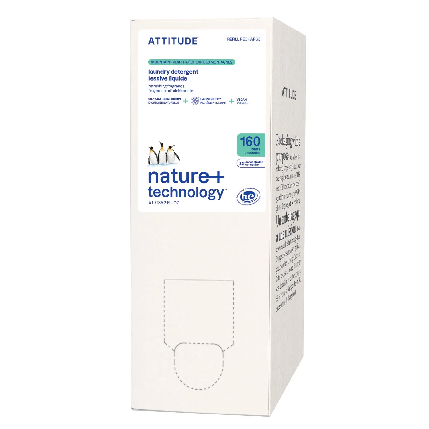 Détergent à lessive - Fraîcheur des Montagnes - Éco-Recharge - 160 brassées