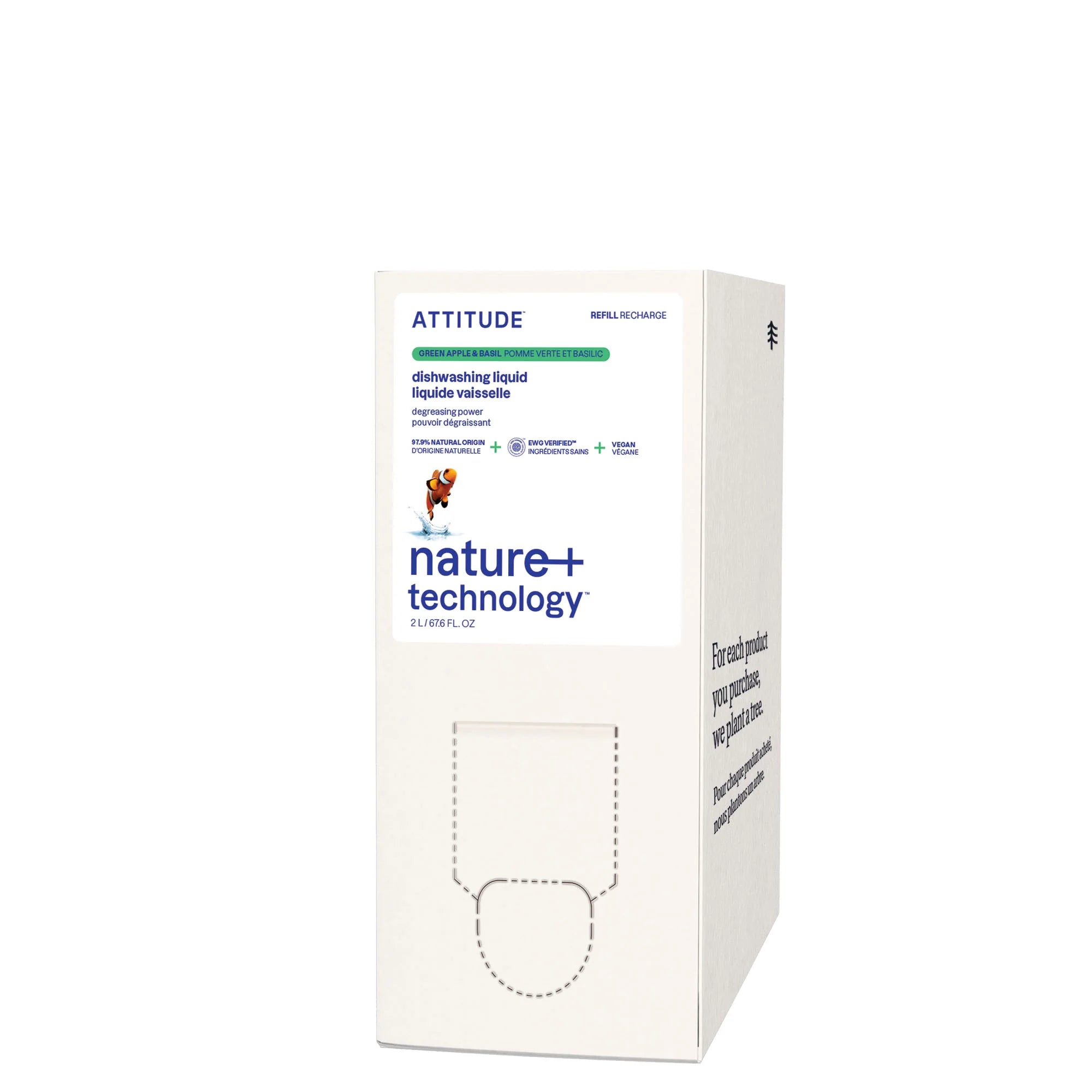 Liquide vaisselle - Pomme verte et basilic - Éco-Recharge 2 L