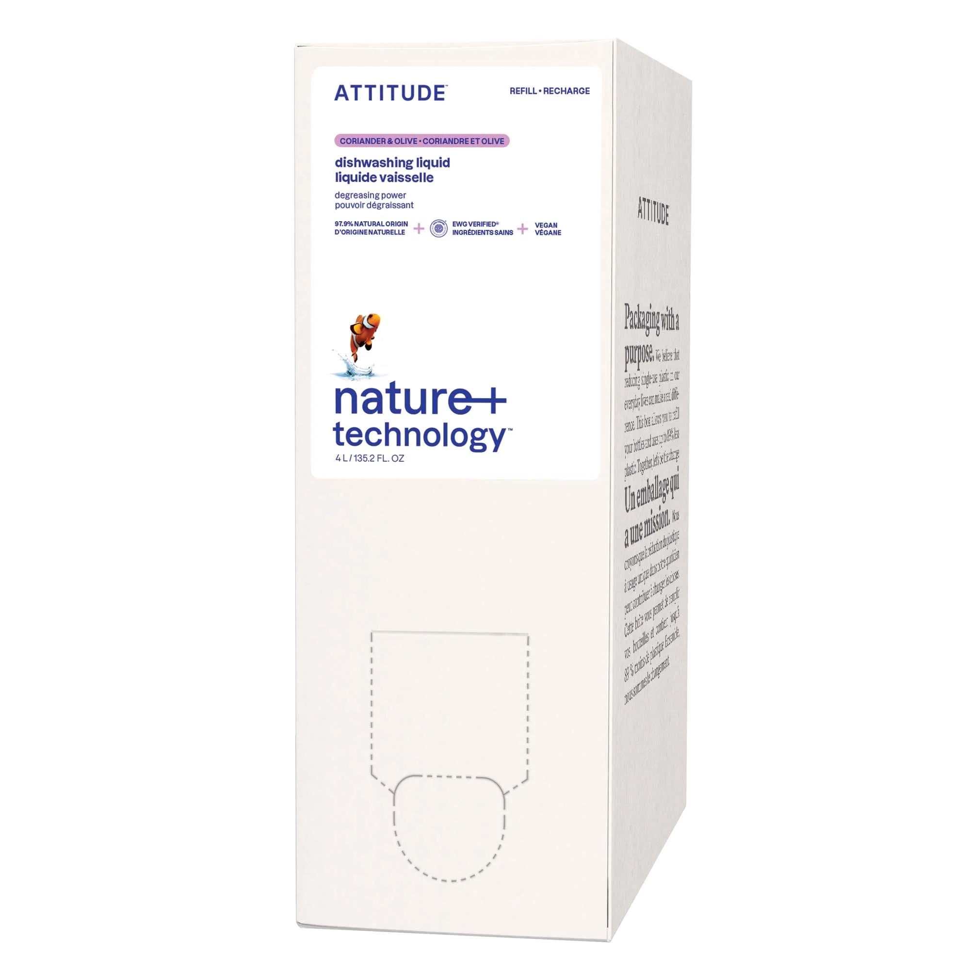 Liquide vaisselle - Coriandre et olive - Éco-Recharge 4 L