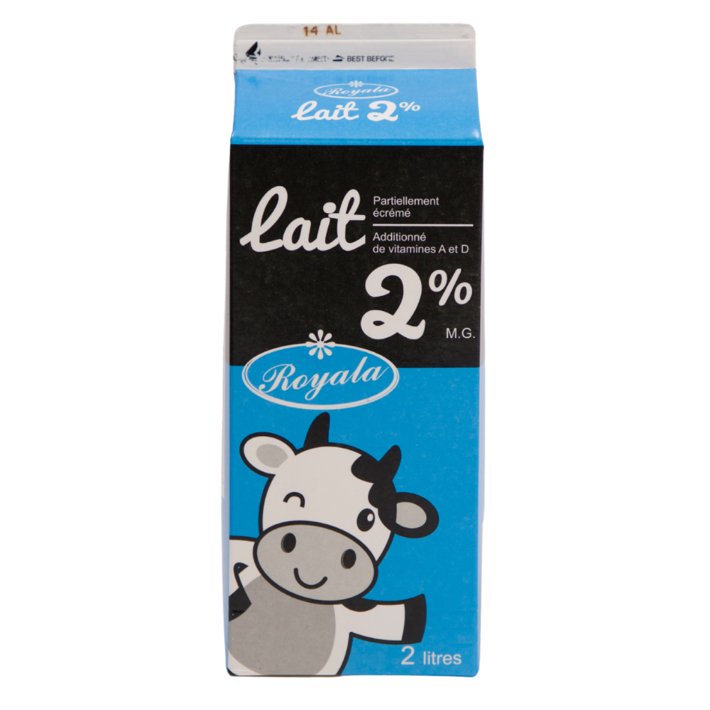 Lait 2% m.g. - Carton - 2 L