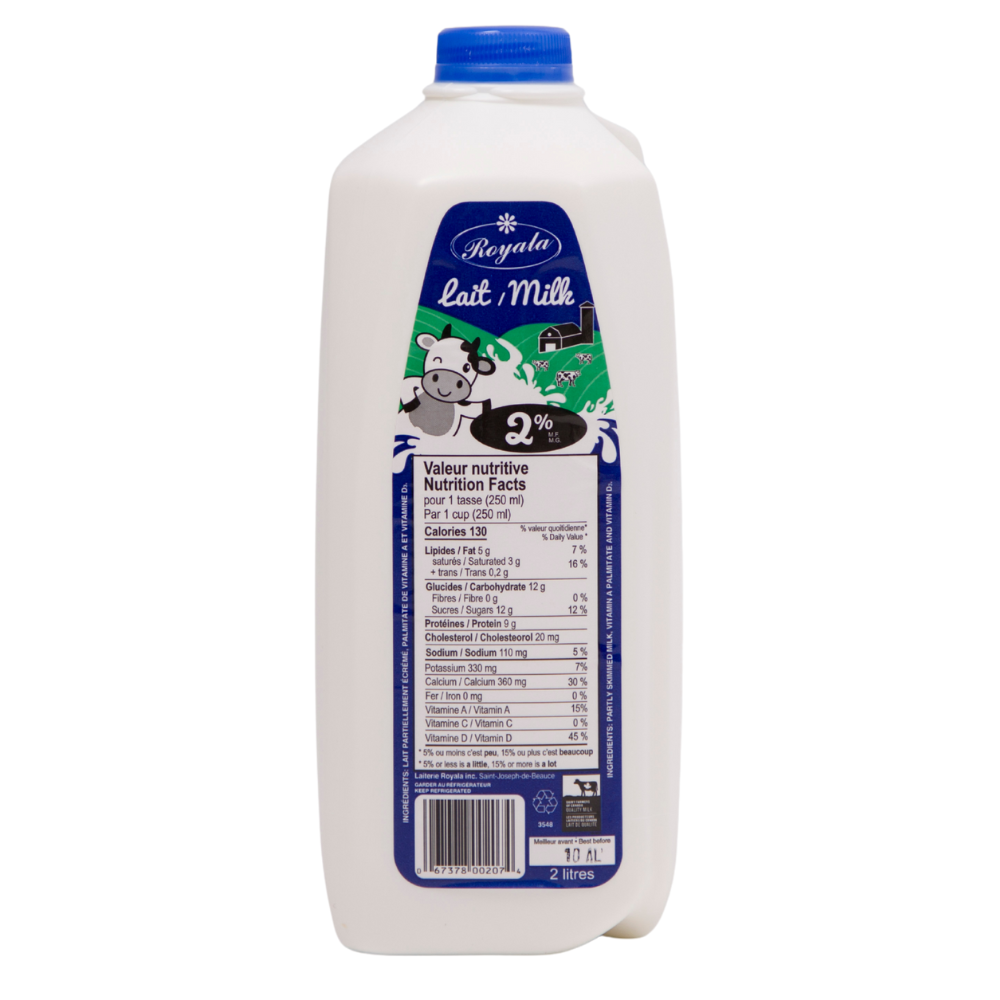 Lait 2% m.g. - Plastique - 2 L