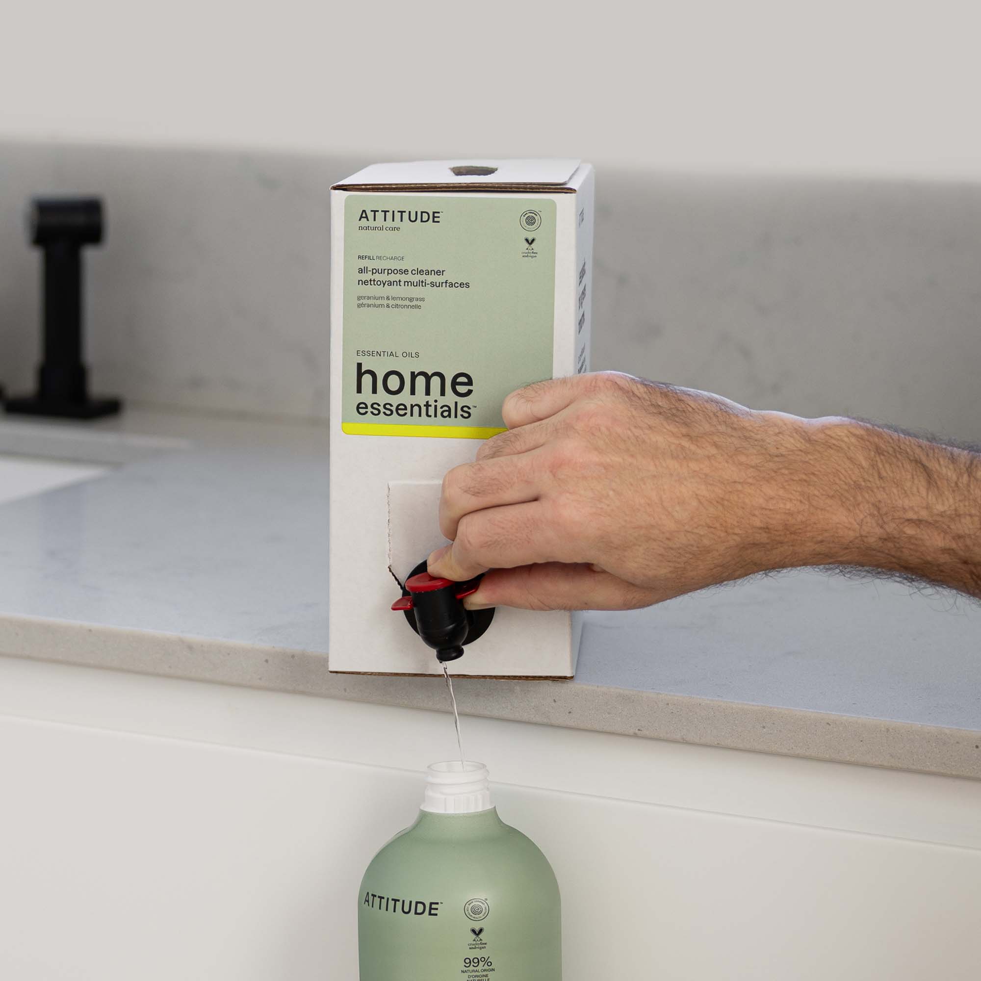 Nettoyant multi surfaces - huiles essentielles - Géranium et citronnelle - Recharge - 2 L