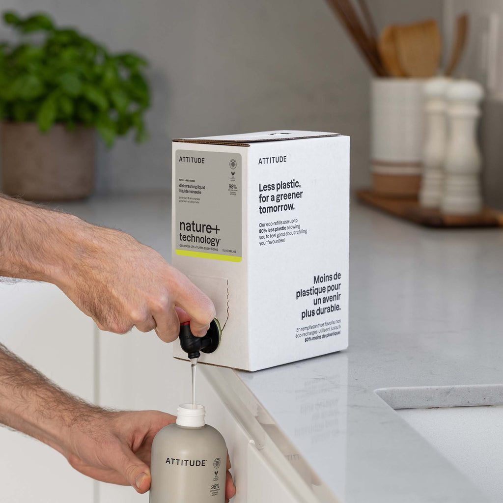 Liquide vaisselle - huiles essentielles - Géranium et citronnelle - Recharge - 2 L