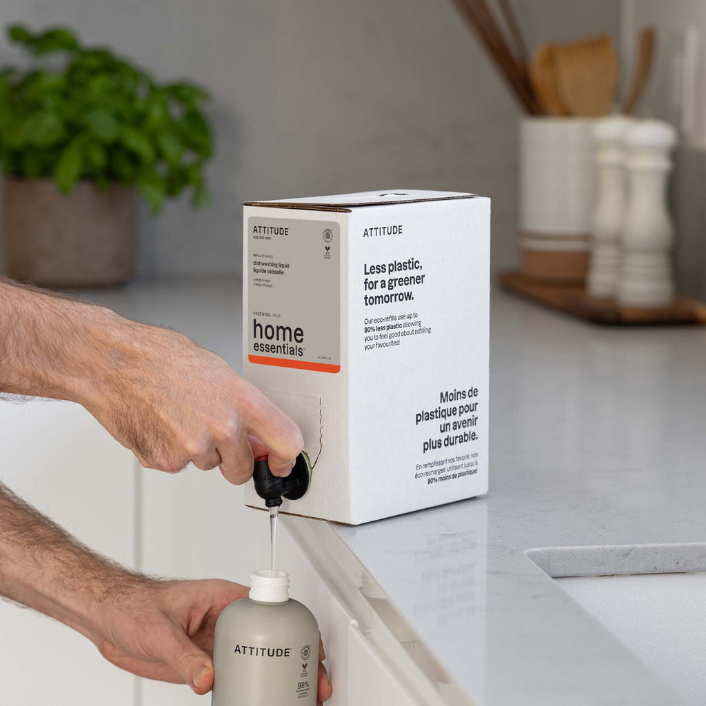 Liquide vaisselle - huiles essentielles - Orange et sauge - Recharge - 2 L