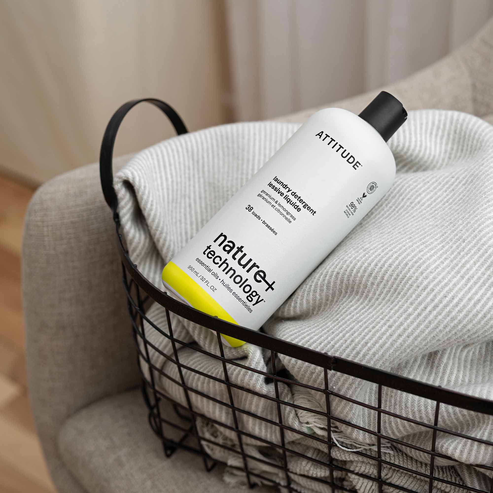 Lessive liquide - huiles essentielles - Géranium et citronnelle - Aluminium - 40 brassées